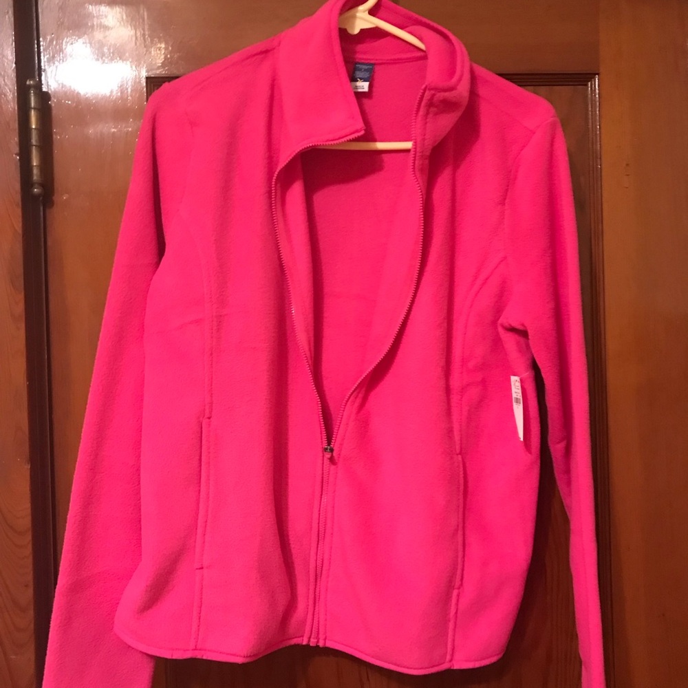Old Navy Hot Pink Teddy Fleece Full-Zip Jacket